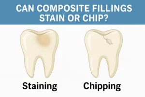 composite fillings stain or chip